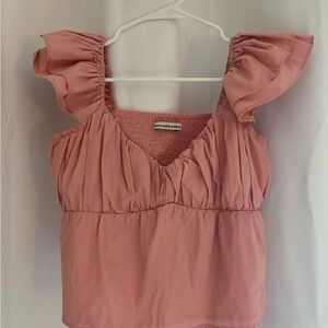 Pink Ruffled Women's Top Abercrombie & Fitch